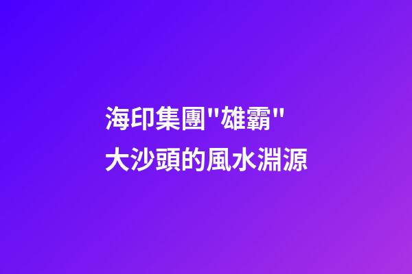 海印集團"雄霸"大沙頭的風水淵源